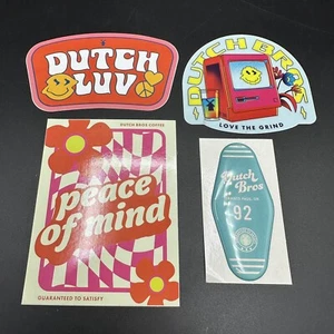 DUTCH BROS Sticker Drop Peace of Mind Love the Grind Motel Key Dutch Luv Coffee - Picture 1 of 6
