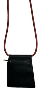 Vachet-Ta Italy Black Pebbled Leather Crossbody Bag Purse Unique Design - Picture 1 of 9