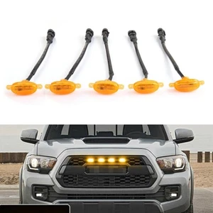 5PCS Front Grille LED Lights Amber Running Lamps For Ford F150 Raptor Style - Foto 1 di 12