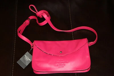 Bolso Bandolera Abercrombie & Fitch Mujer Cuero Genuino Rosa De Colección RARO NUEVO Foto 1 de 4