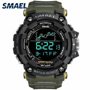 Tactical Military Watch Sport Digital Quartz Rubber Wristband Waterproof 5 ATM