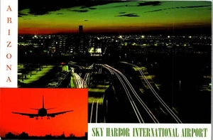 Postcard Sky Harbor Airport at Night Phoenix Arizona AZ  - Picture 1 of 3
