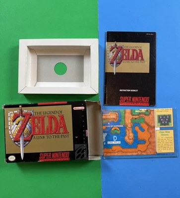The Legend of Zelda A Link to the Past Nintendo SNES Map, Box & instructions - Image 1 of 4