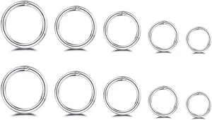 NewZenro 5Pairs Surgical Stainless Steel 16G Sleeper Cartilage Daith Silver - Picture 1 of 6