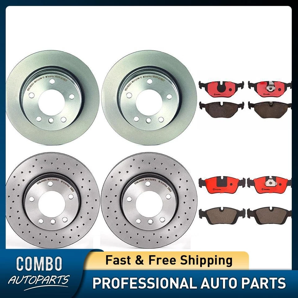 Conjunto de pastilhas de freio a disco dianteiro traseiro rotor de freio a disco serve 1994-1997 BMW 318is - Imagem 1 de 4