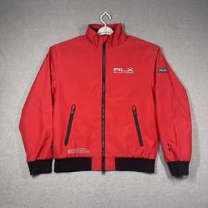 RLX Ralph Lauren Jacket Mens Medium Red Tech Tarffeta Bomber Ripstop Windbreaker - Picture 1 of 16