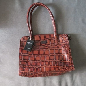 Osprey London Leather Bag MB-8067-38 Cognac Allington-Work Croc - Picture 1 of 9
