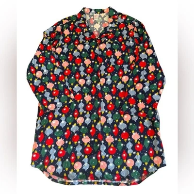 Hanna Andersson Holiday Flannel Nightshirt Cotton Christmas Ornament Women Large - Image 1 of 4