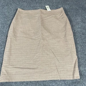 Ann Taylor Skirt Womens 10 Beige Textured Lined Work Office Career Classic New - Picture 1 of 11