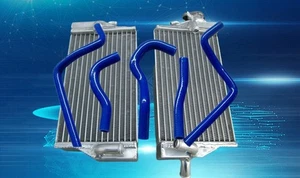 FOR Honda CR125 CR125R CR 125 2002 2003 02 03 Aluminum radiator + Blue hose - Picture 1 of 9