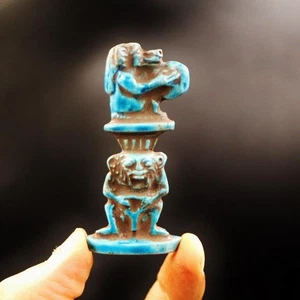 Antikes Amulett altägyptisch BES "GOTT der Geburt & Fruchtbarkeit", Pavian Babi - Bild 1 von 6