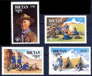 👉 BHUTAN 1982 BOY SCOUTS SC#335-38 ** MOUNTAINS 💲FREE SHIPPPING💲 - Picture 1 of 1