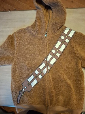 Star Wars Chewbacca Costume Zip Hoodie Jacket Boy Size Large Sherpa - Image 1 of 3