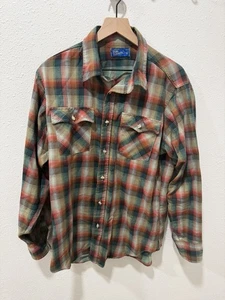 Vintage Plaid Flannel Shirt Men’s Size XL Tall JCPenney USA Plain Pockets - Picture 1 of 5