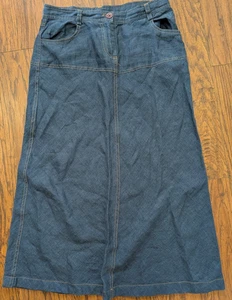 Putomayo Ladies Linen Skirt Size 4 Looks Like Denim Has Pockets Classic - Picture 1 of 3