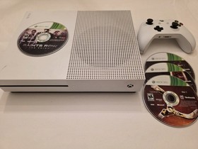 Microsoft Xbox One S Console White Complete w/ 2 Free Games Tested Working