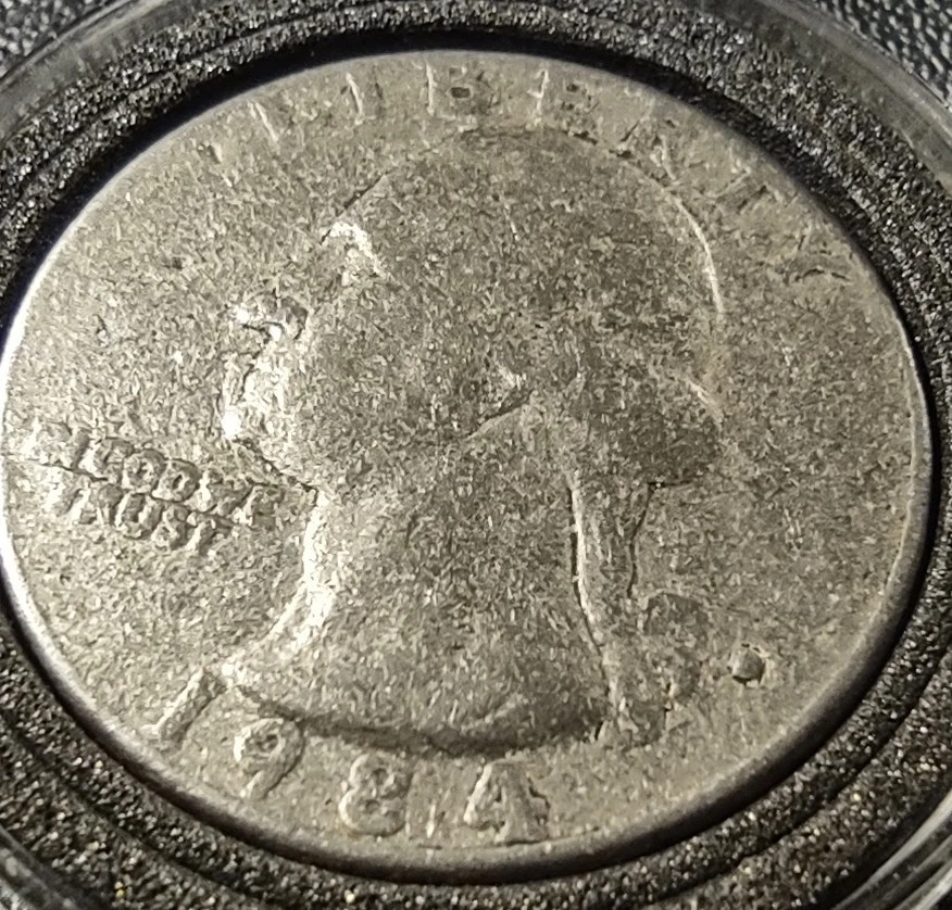 1984 P Washington Quarter DDO Struck Through Grease RPM Merged Letters Offcenter - Image 1 of 4