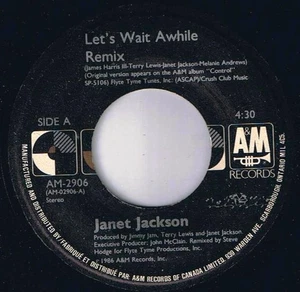Janet Jackson Let's Wait Awhile 45 rpm Pretty Boy Canadian Pressing - Picture 1 of 2