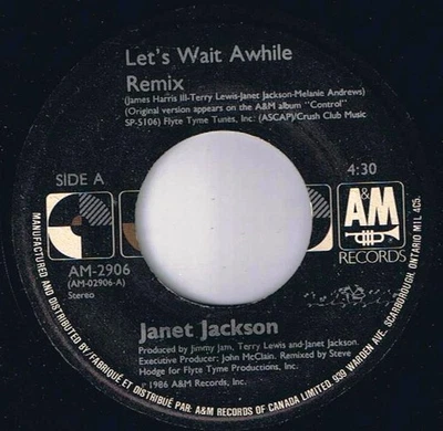 Janet Jackson Let's Wait Awhile 45 rpm Pretty Boy Canadian Pressing - Image 1 of 2