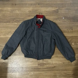 Vintage Members Only Wool Bomber Jacket Coat Men's 46 Charcoal Gray 80's - Picture 1 of 10