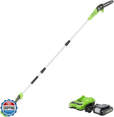 Sierra de poste inalámbrica Greenworks 24V 8" (ideal para podar y recortar ramas / Foto 1 de 4