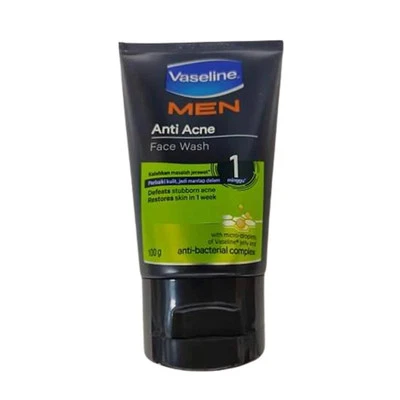 Vaseline Men Facial Foam Anti-Acne Face Wash Reduce Bacteria 3 x 100 g. - Image 1 of 2