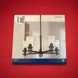 🔨 Home Depot Huntscroft Collection 25 in. 5-Light Matte Black Chandelier - Picture 1 of 9