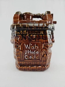 Vintage McCoy Cookie Jar Wish I Had A Cookie Wishing Well USA Pottery W/Lid - Picture 1 of 17