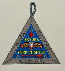 BSA OA LODGE 270 SKYUKA YORK  CHAPTER PATCH,GRAY BORDER ,PALMETTO COUNCIL, NEW - Picture 1 of 2