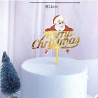Gold Merry Christmas santa  Cake toppers Decorations toppers acrylic
