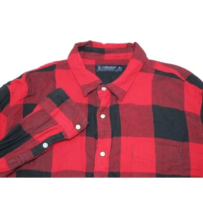 Lucky Brand Men's Size - XL Red Black Plaid Lumberjack Long Sleeve Pearl Snap - Image 1 of 4