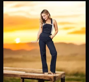 Mono vaquero clásico Judy azul talla completa cintura alta, para mujer talla mediana, azul - Imagen 1 de 12