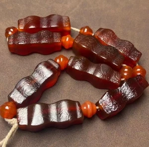 Rare Old Tibetan Tibet natural Beads Amulet Red agate Necklace - Picture 1 of 7