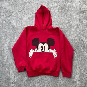 Mickey Mouse Hoodie Boys Large Red Disneyland  Disney World Graphic Pullover - Picture 1 of 7