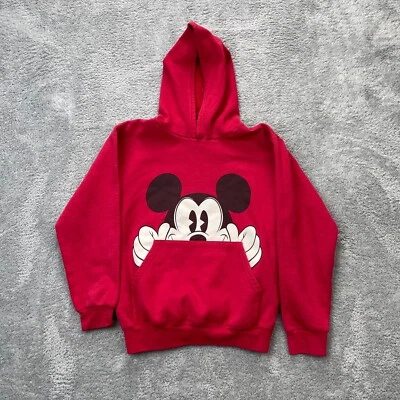 Sudadera con Capucha Mickey Mouse Niños Grande Roja Disneyland Disney World Gráfico Pullover Foto 1 de 4