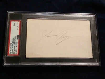 Coach John Thompson Signed Index Card PSA/DNA Slabbed Georgetown - Image 1 of 2