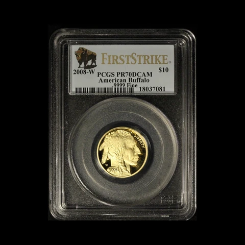 2008-W $10 Proof Gold Buffalo PCGS PR70 DCAM - Free Shipping USA Cover