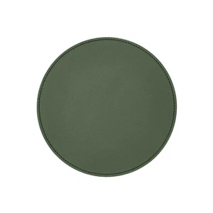 Mauspad Rund Echtes Leder Grün - Mousepad Handwerkliche Nähte - Bild 1 von 5