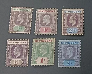 ST. VINCENT 1904 0.5d to 2s SG 85 - 91 Sc 81 - 87 MLH gum toned - Picture 1 of 2