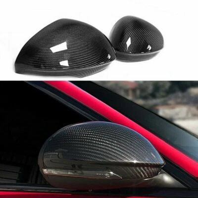 Tapas de espejos retrovisores laterales de fibra de carbono seca para Alfa Romeo Giulia Quadrifoglio Turbo Foto 1 de 4