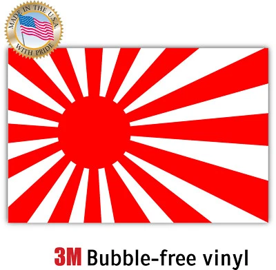 Japan Rising Sun Flag Sticker Decal Vinyl JAPANISE RISING SUN NAVAL MADE IN USA - Image 1 of 2