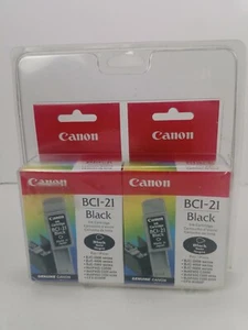 Nuevo y Sellado - Paquete de 2 - Cartucho de Tinta Negra Canon BCI-21 - Original OEM - Imagen 1 de 7