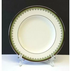 Set/10 Pickard China Marquis 6.5" Bread Plates Green Band Platinum Trim - Picture 1 of 5