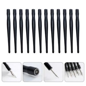 12 Pezzi Bretelle Dip Penna Disegno Cartoni Animati Palo in Plastica Nero Bulk per - Foto 1 di 12