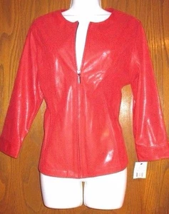 NWT Women's Valentine's Day Red Sexy Faux Snakeskin Zippered Jacket Size 8 - Imagen 1 de 8