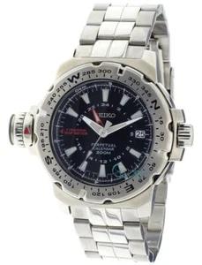 New Seiko SLT109P1 Perpetual Calender Map Meter 200M Quartz 8F56 Steel SLT109 - Picture 1 of 2