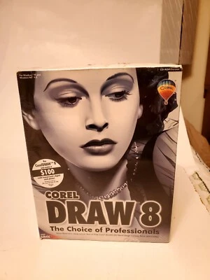 Corel Draw 8 Image Software Complete Serial NEW Sealed 3CDROM Manuals Win 95 NT - Image 1 of 4