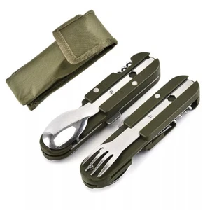 Campingbesteck Outdoorbesteck Bundeswehrbesteck Feldbesteck Faltbar Edelstahl - Bild 1 von 6