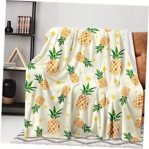 Cute Pineapple Blanket Cartoon Throw Blanket for 60×80 Pineapple & Polka Dots - Picture 1 of 8