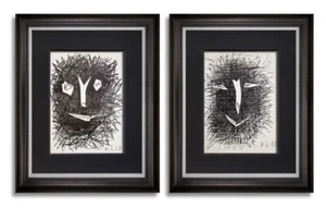 2 Pablo Picasso Original Lithographs (2pc SET) with Frames - Picture 1 of 13